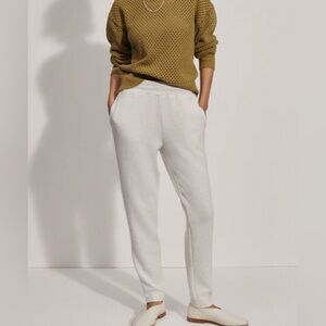 NWT Varley Doublesoft Slim Pant 25" Ivory Marl Size Large